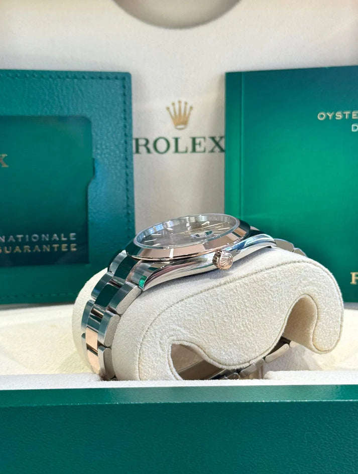 Rolex Datejust 41mm 126301 Chocolate Index Oyster Steel and Everose Gold Watch - Image 6