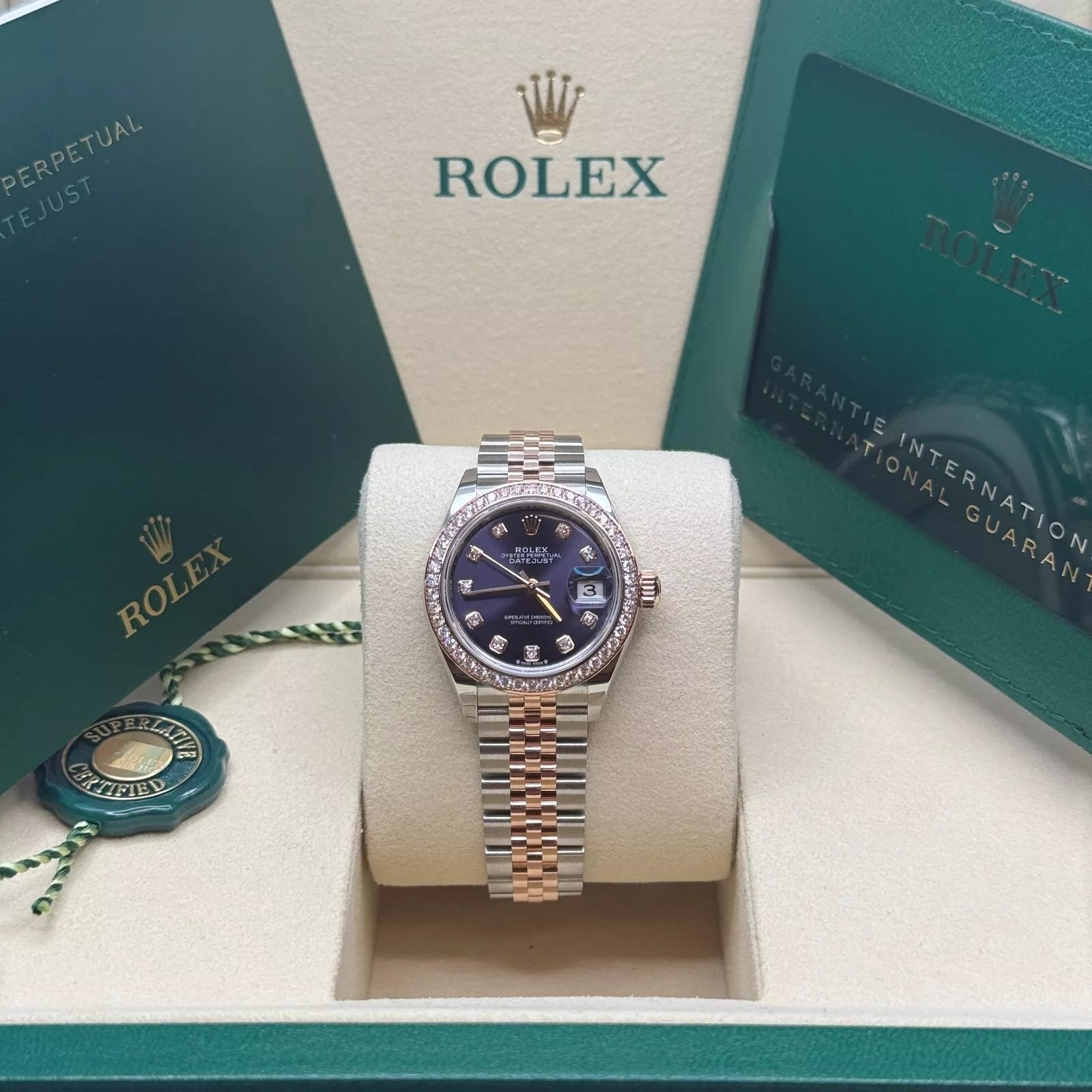 Rolex Lady-Datejust 28mm 279381RBR Aubergine Diamond Dial Oyster Bracelet - Image 2