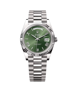 Rolex  Day-Date President 40mm White Gold Green Roman Dial - 228239