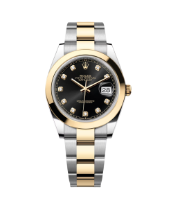 Rolex Datejust 41mm 126303 Black Diamond Oyster Steel and Yellow Gold Mens Watch