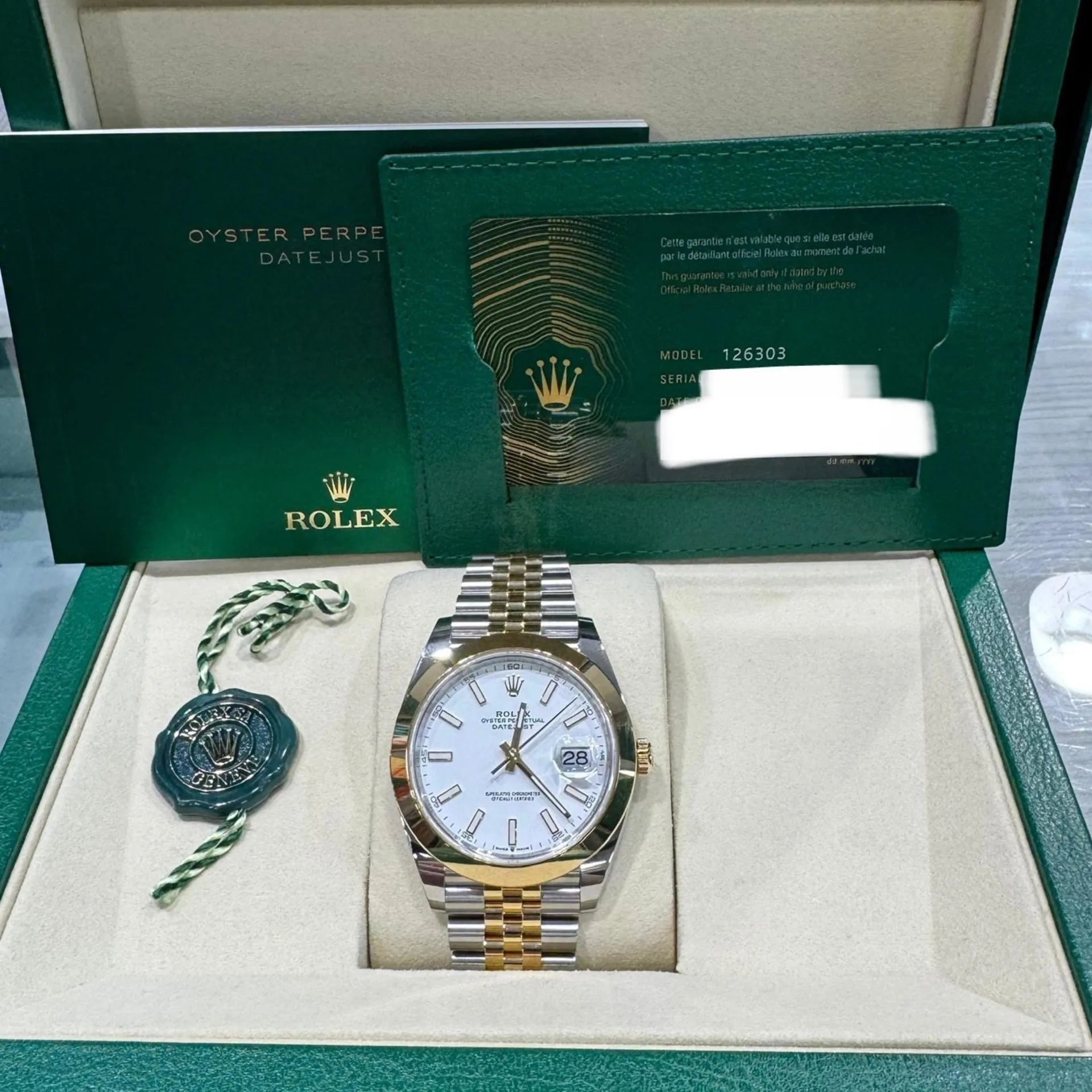 Rolex Datejust 41mm 126303 White Index Oyster Steel and Yellow Gold Mens Watch - Image 9