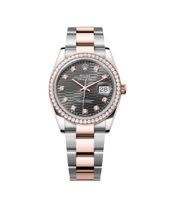 Rolex  Datejust 36mm 126281 Slate Fluted Motif Diamond Dial Diamond Bezel and Oyster Bracelet