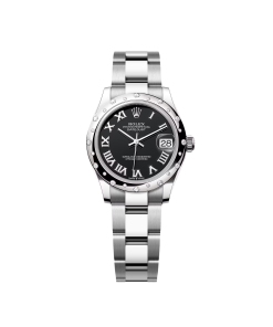 Rolex Datejust m278344 Bright Black Dial 31mm Domed Diamond
