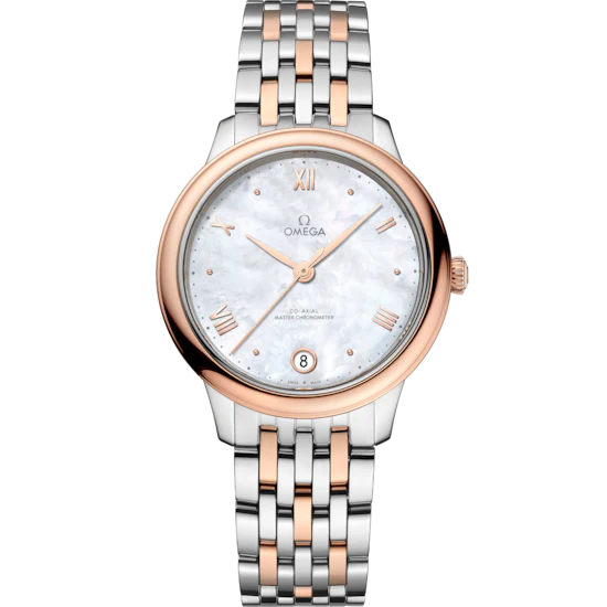 Omega De Ville Prestige 34mm White Dial Stainless Steel and Sedna�?18k Rose Gold Bracelet 434.20.34.20.05.001