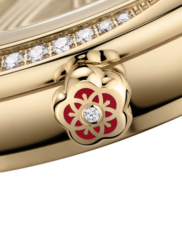 Omega De Ville Mini Trésor 26mm Yellow Dial with Diamonds Moonshine�?18k Rose Gold Bracelet 428.55.26.60.99.001 - Image 5