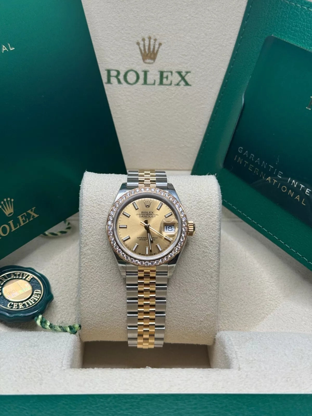 Rolex Lady-Datejust 28mm 279383RBR Champagne Dial Yellow Rolesor Oyster Bracelet - Image 6