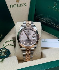 Alternative view of Rolex Datejust 41mm 126301 Sundust Diamond Jubilee Steel and Everose Gold Watch