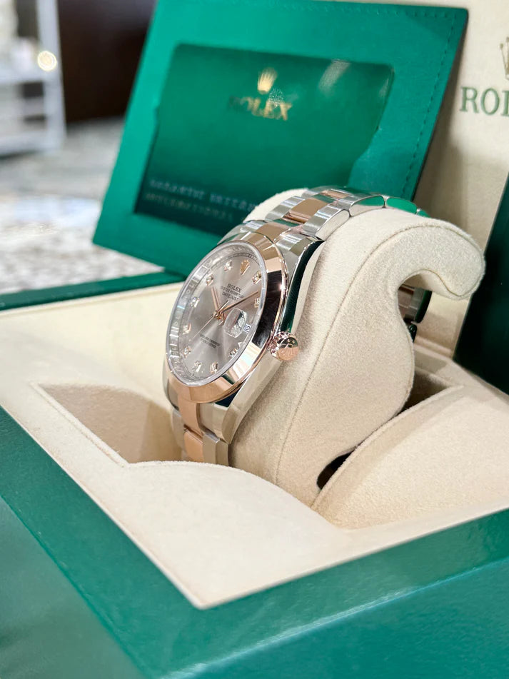 Rolex Datejust 41mm 126301 Sundust Index Oyster Steel and Everose Gold Watch - Image 4