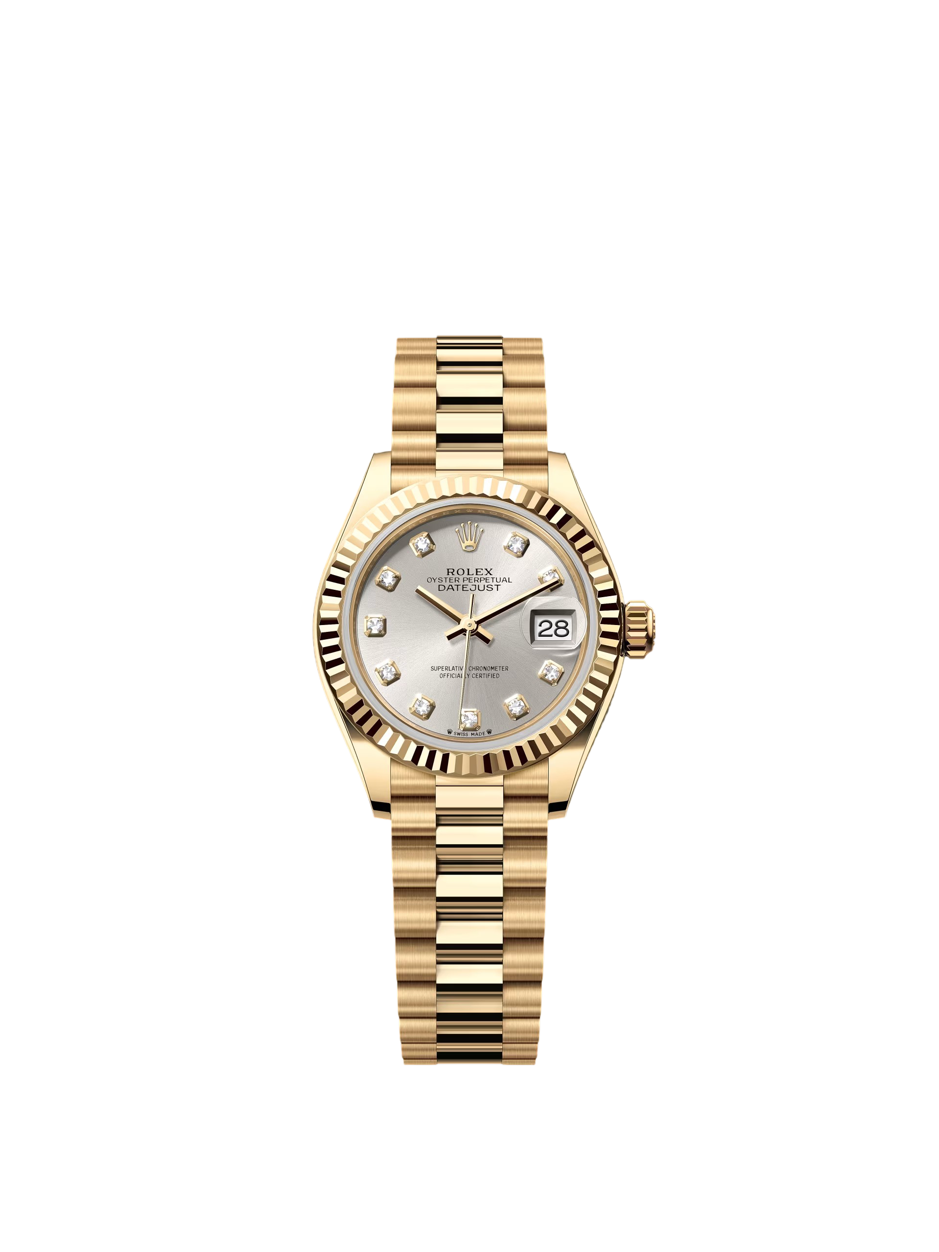 Rolex Lady-Datejust 28mm Silver Diamond Dial - Image 2