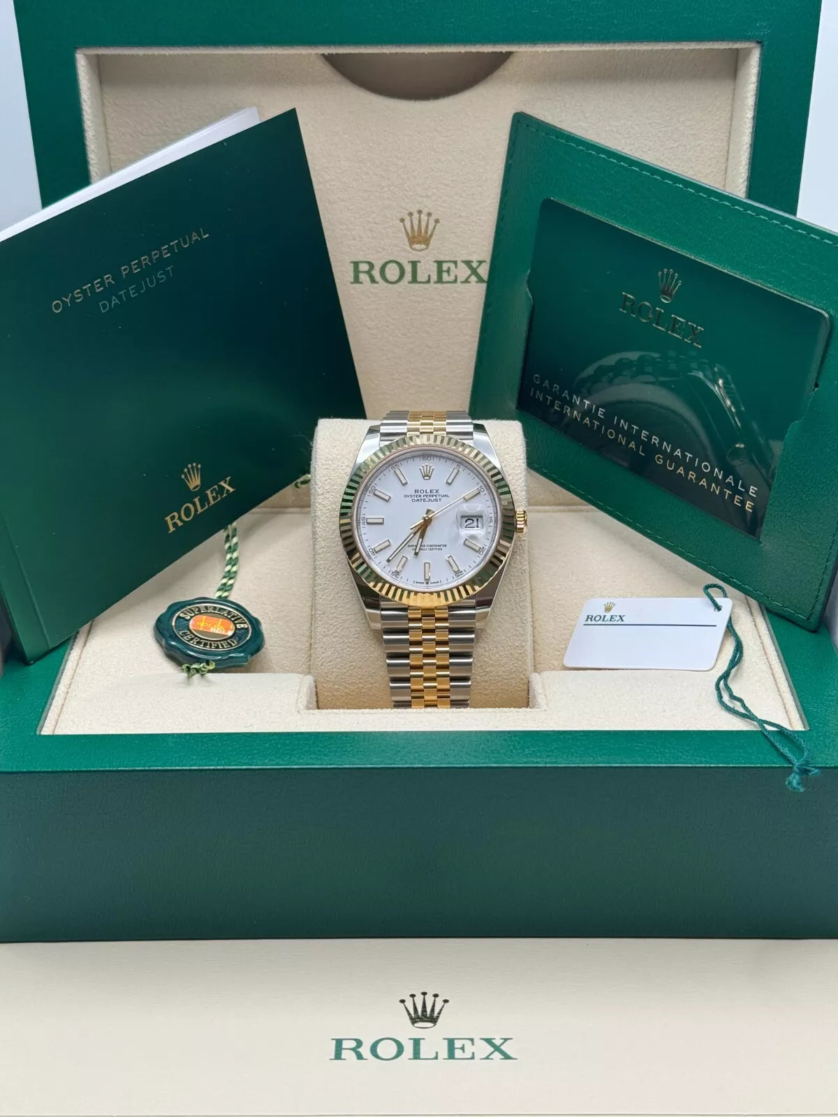 Rolex Datejust 41mm 126333 White Index Oyster Steel and Yellow Gold Mens Watch - Image 8