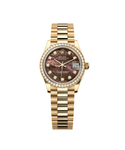 Rolex Datejust m278288RBR-0032 Black Mother-of-Pearl 31mm Dial President Bracelet Watch