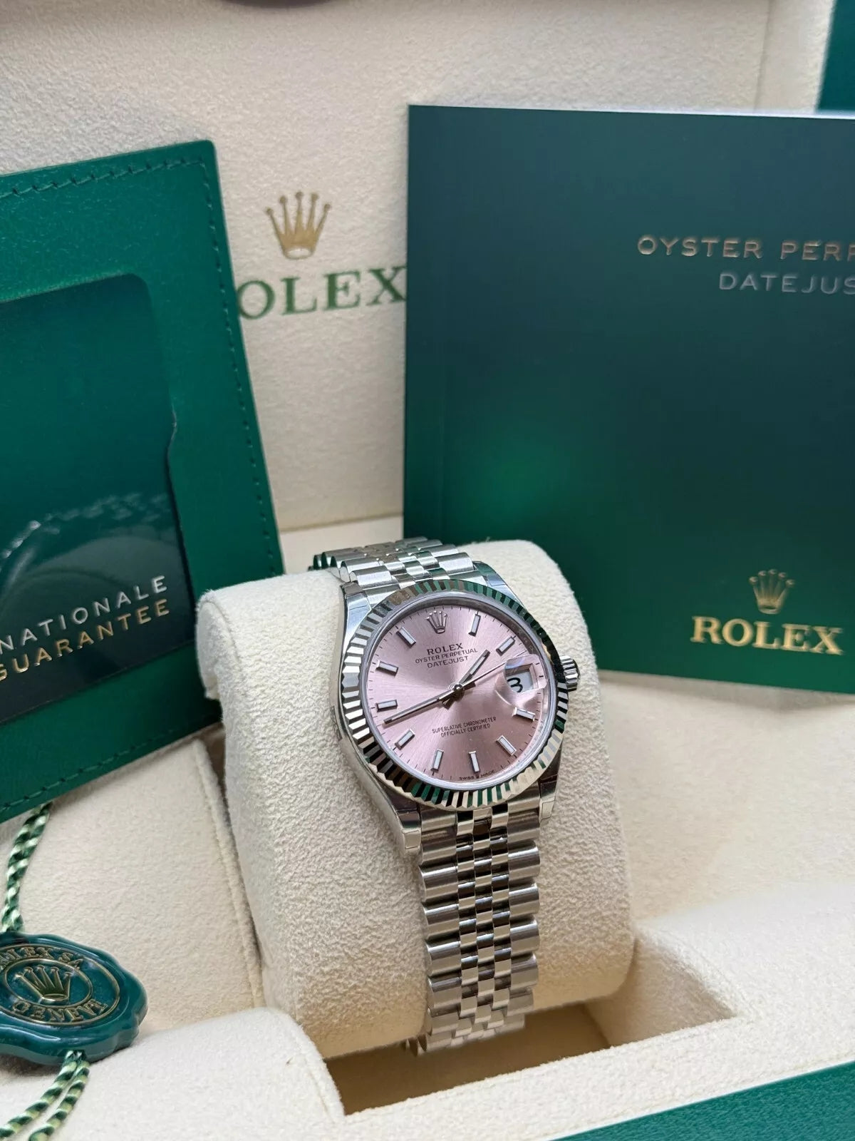 Rolex Datejust m278274-0013/0014 Pink Dial 31mm Fluted Bezel Oyster Bracelet - Image 4