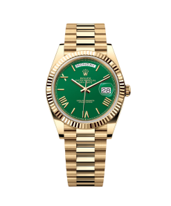 Rolex Day-Date President 40mm Yellow Gold Green Roman Money Dial - 228238