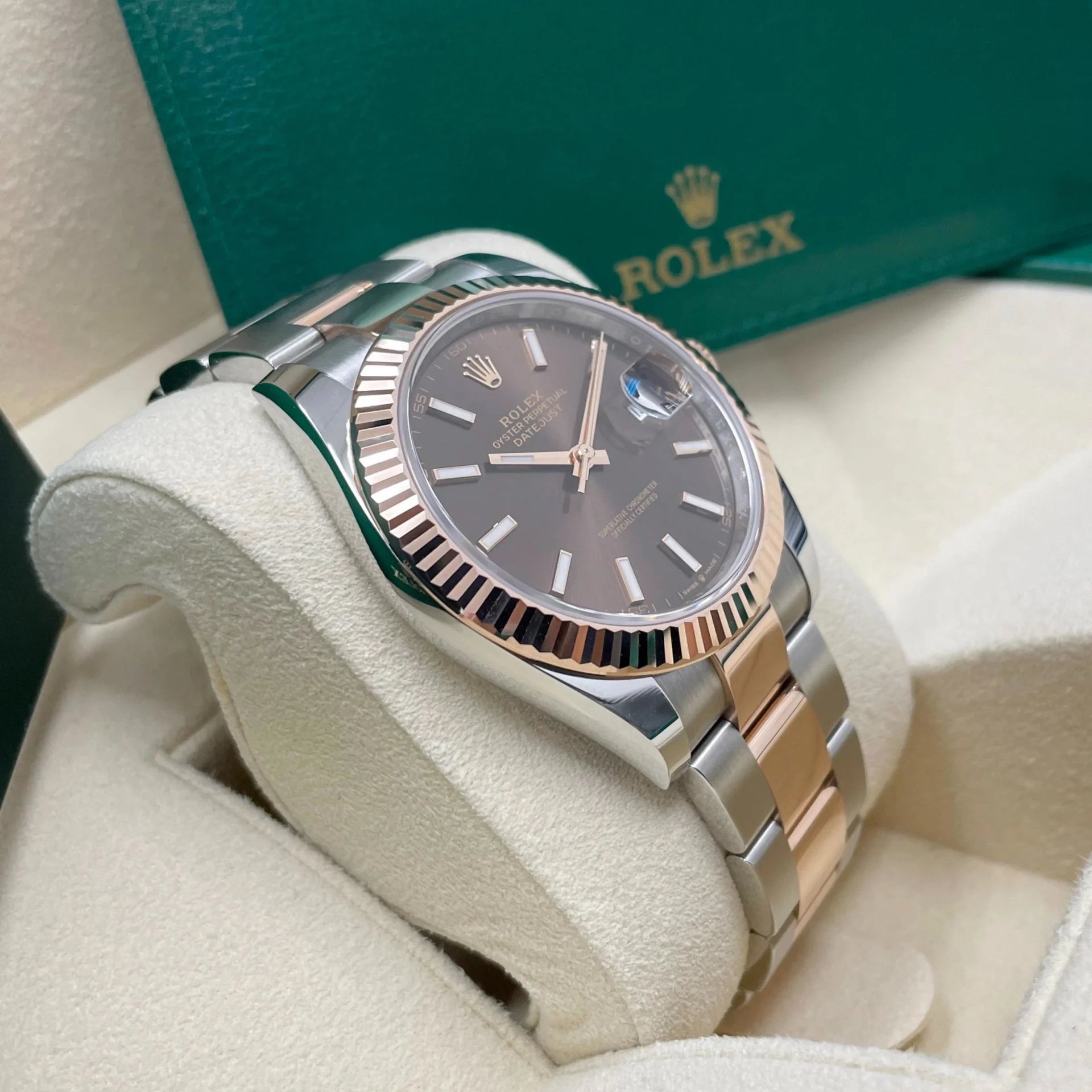 Rolex Datejust 41mm 126331 Chocolate Index Jubilee Steel and Everose Gold Watch - Image 8