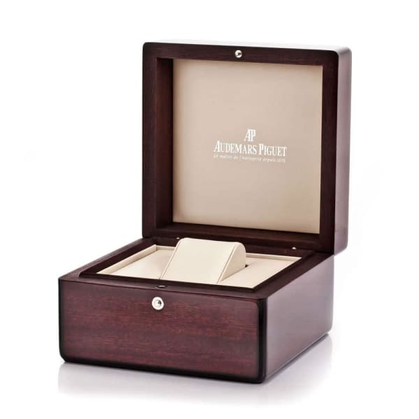 Audemars Piguet Royal Oak Chronograph 41mm Rose Gold White Dial Leather Strap Watch - Image 2