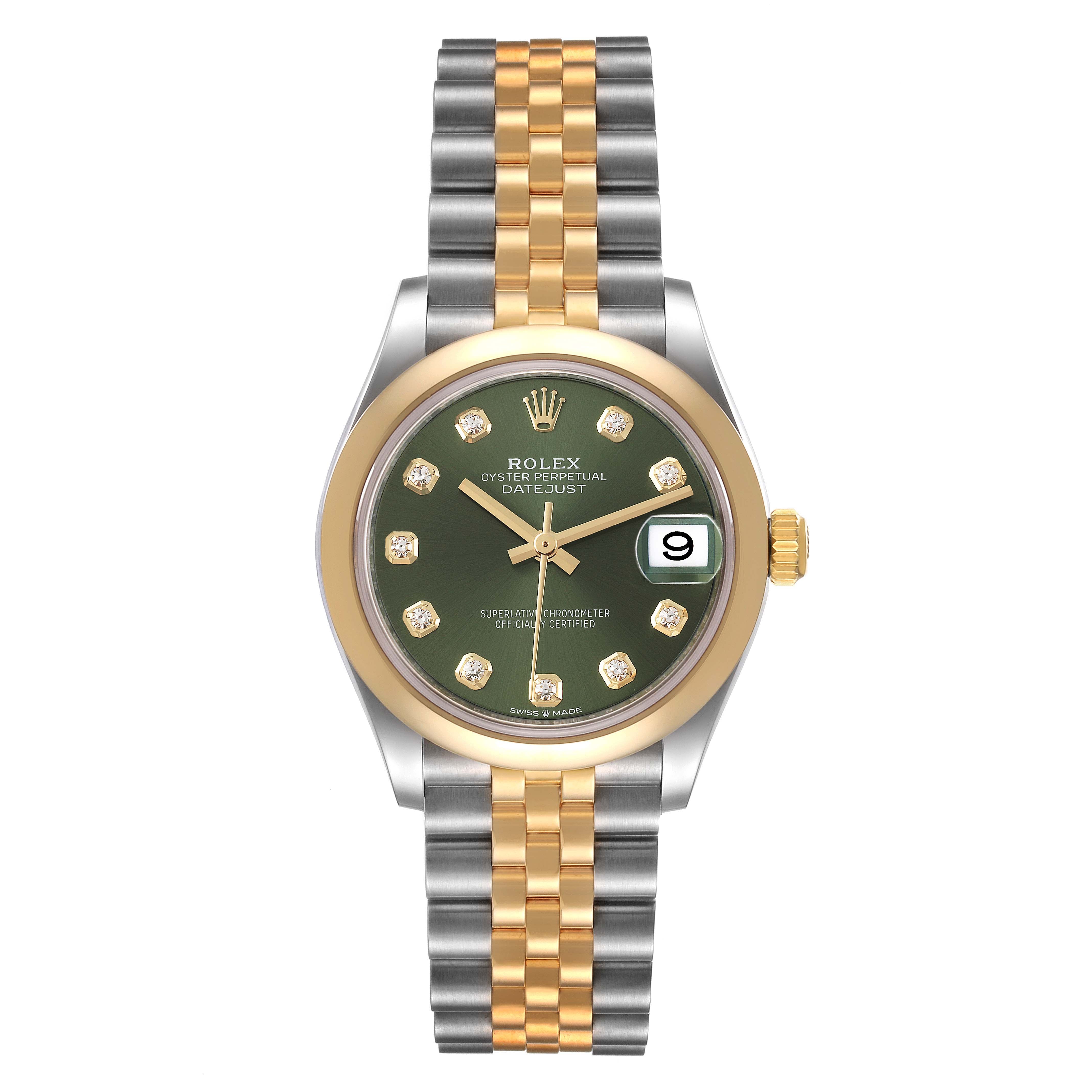 Rolex Datejust m278243-0029/0030 31mm Olive Green Dial Yellow Rolesor Oyster Watch - Image 4