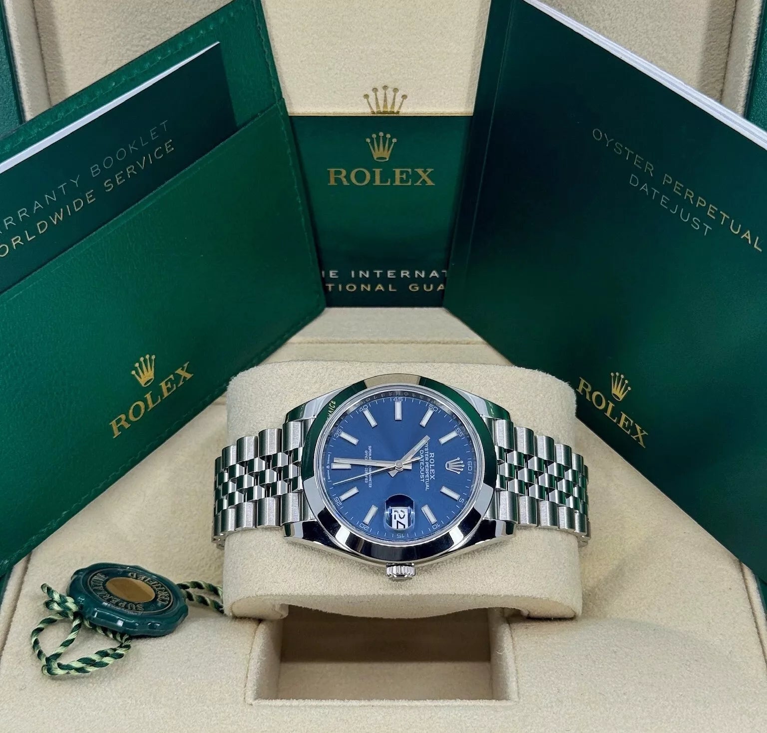 Rolex Datejust 41mm 126300 Blue Index Jubilee Stainless Steel Men’s Watch - Image 10