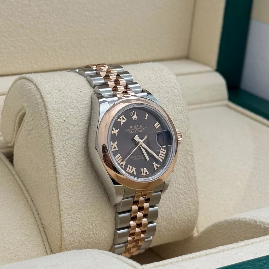 Rolex Lady-Datejust 28mm 279161 Chocolate Roman Dial, Two Tone Stainless Steel & 18K Rose Gold Oyster Bracelet Women's Watch - Image 9