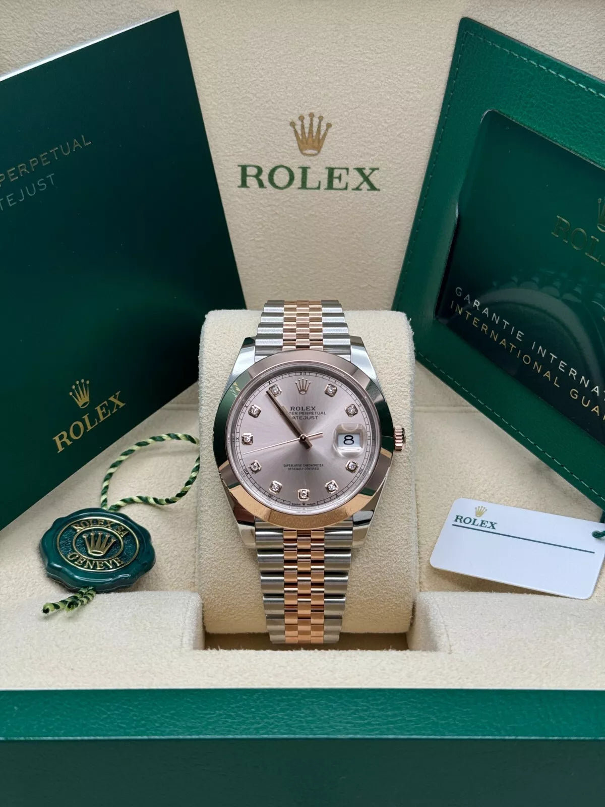 Rolex Datejust 41mm 126301 Sundust Diamond Jubilee Steel and Everose Gold Watch - Image 6