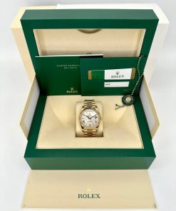 Alternative view of Rolex  Day-Date President 40mm Yellow Gold Silver Roman Dial - 228238