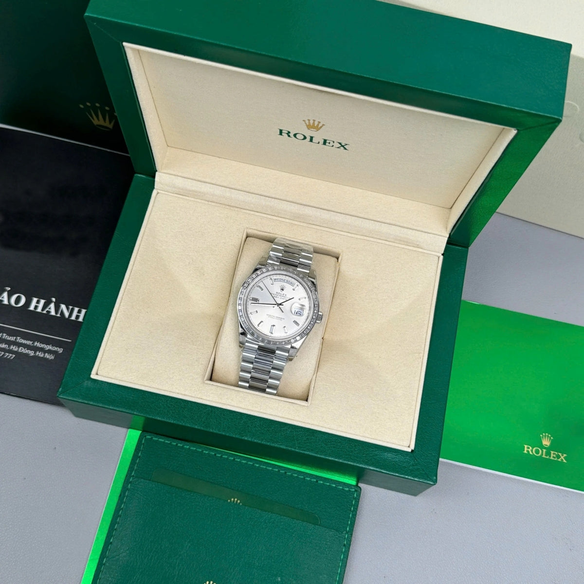 Rolex Day-Date 40mm 228396TBR-0011 Silver Diamonds Dial - Image 5