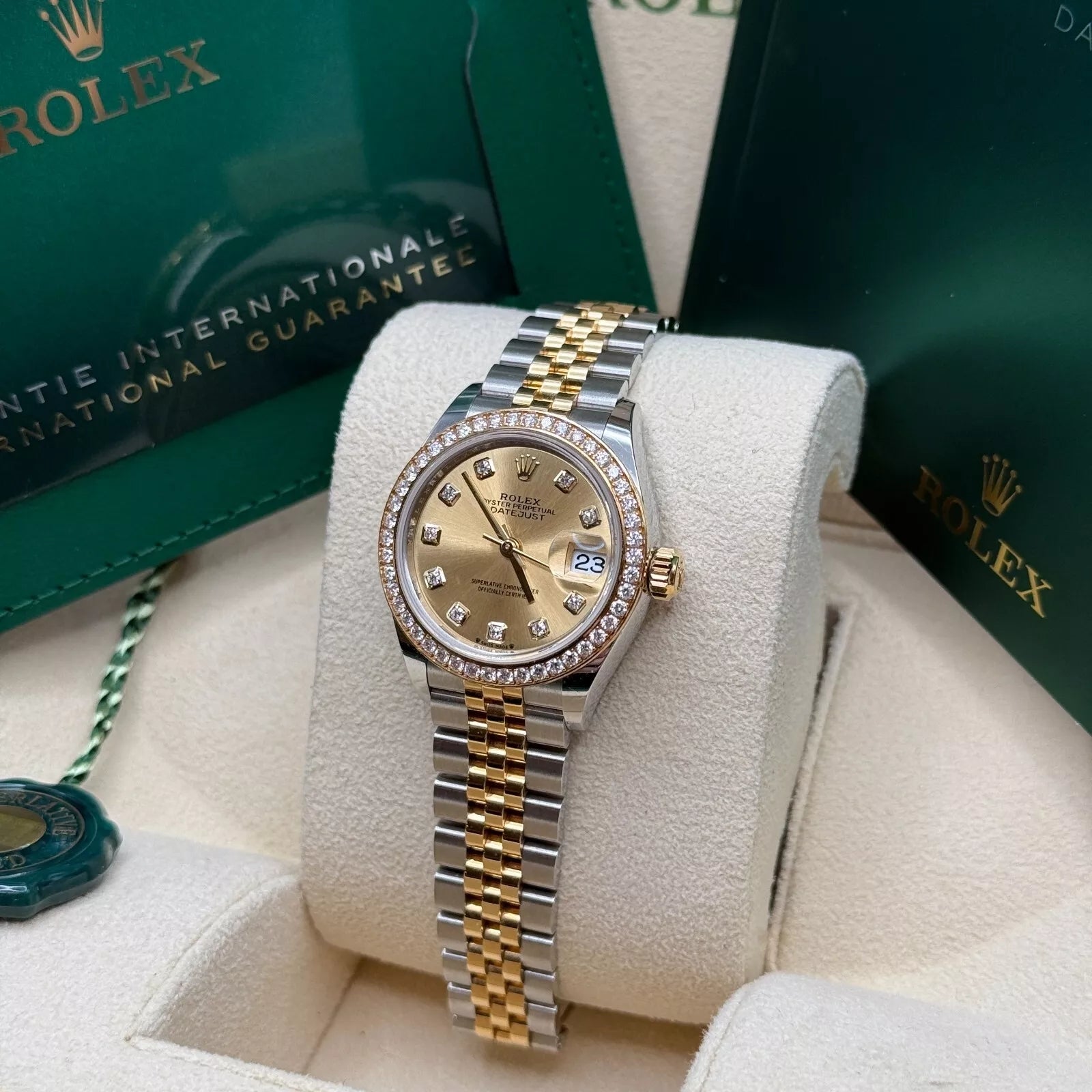 Rolex Lady-Datejust 28mm 279383RBR Champagne Diamond Dial Yellow Rolesor Oyster Bracelet - Image 4