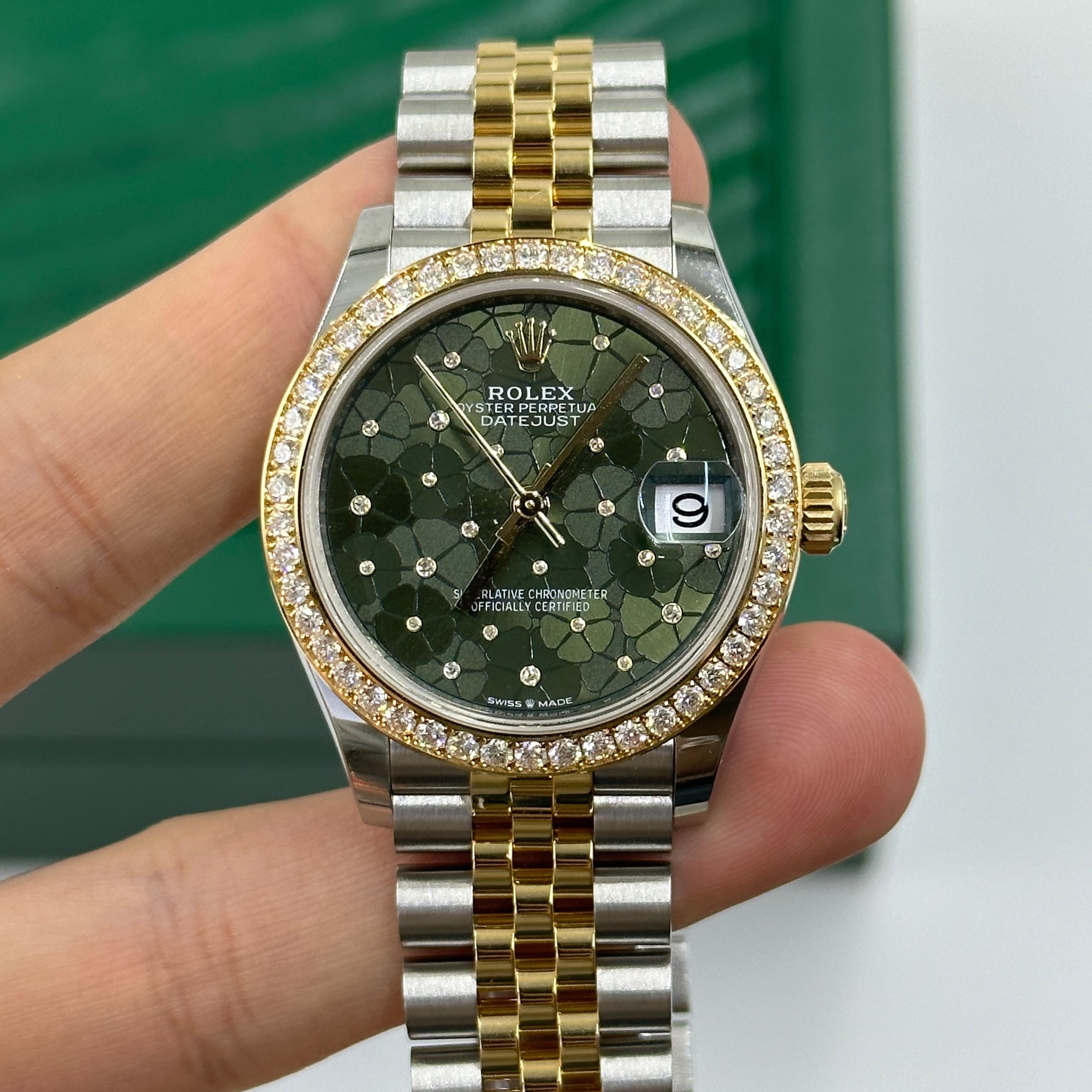Rolex Datejust m278383-0031/0032 31mm Green Floral Dial Oyster Bracelet - Image 10