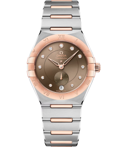 Omega Constellation 34mm Brown Dial with Diamonds Stainless Steel Sedna�?18k Rose Gold Bracelet 131.20.34.20.63.001