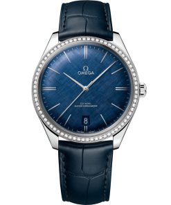Omega De Ville Trésor 40mm Blue Dial with Diamonds Stainless Steel Strap 435.18.40.21.03.001