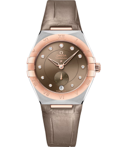 Omega Constellation 34mm Brown Dial with Diamonds Stainless Steel Sedna�?18k Rose Gold Strap 131.23.34.20.63.001