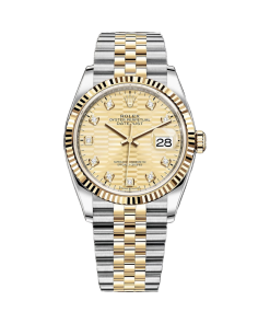 Rolex  Datejust 36mm 126233 Champagne Fluted Motif Diamond Dial Jubilee Bracelet
