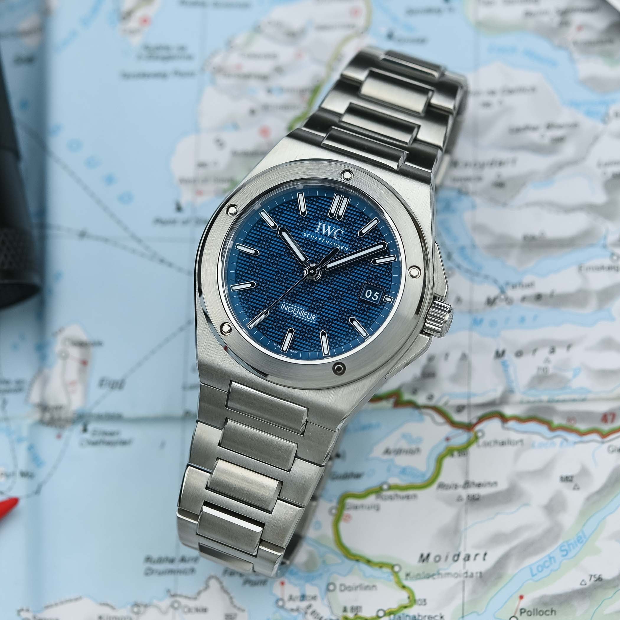 IWC Ingenieur Perpetual Calendar 41mm MensWatch Blue IW328907 - Image 8