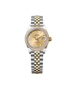Rolex Lady-Datejust 28mm 279383RBR Champagne Diamond Dial Yellow Rolesor Oyster Bracelet