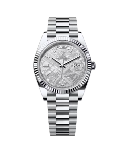 Rolex  Day-Date President 40mm Platinum Meteorite Diamond Baguette Dial - 228236