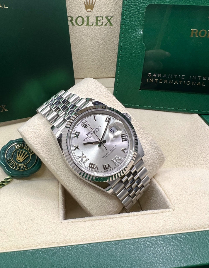 Rolex Datejust 36mm 126234 White Roman Dial Oyster Stainless Steel Mens - Image 11