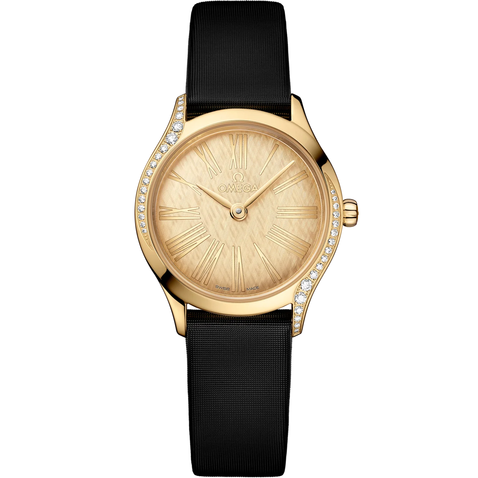 Omega De Ville Mini Trésor 26mm Yellow Dial with Diamonds Moonshine�?18k Rose Gold Strap 428.57.26.60.99.001