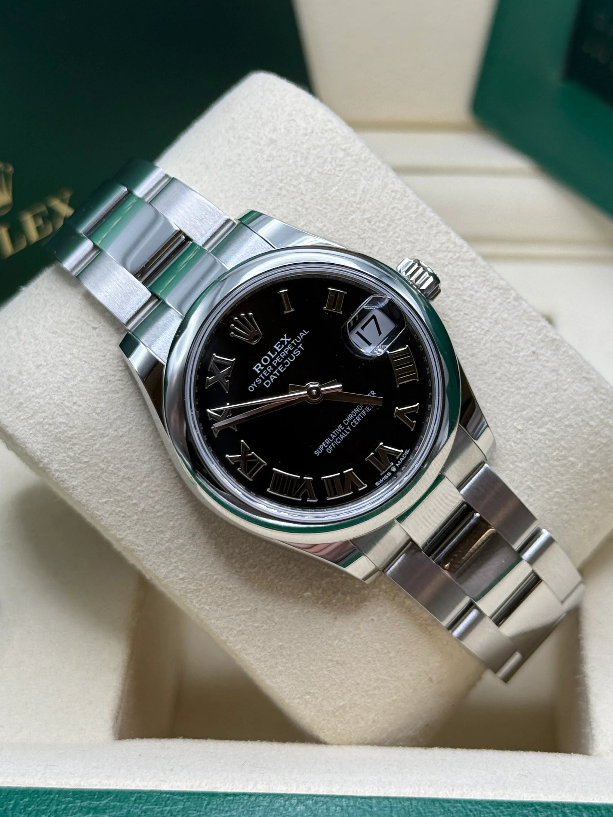 Rolex Datejust m278240-0001/0002 31mm Black Roman Domed Bezel Oyster Oystersteel - Image 9