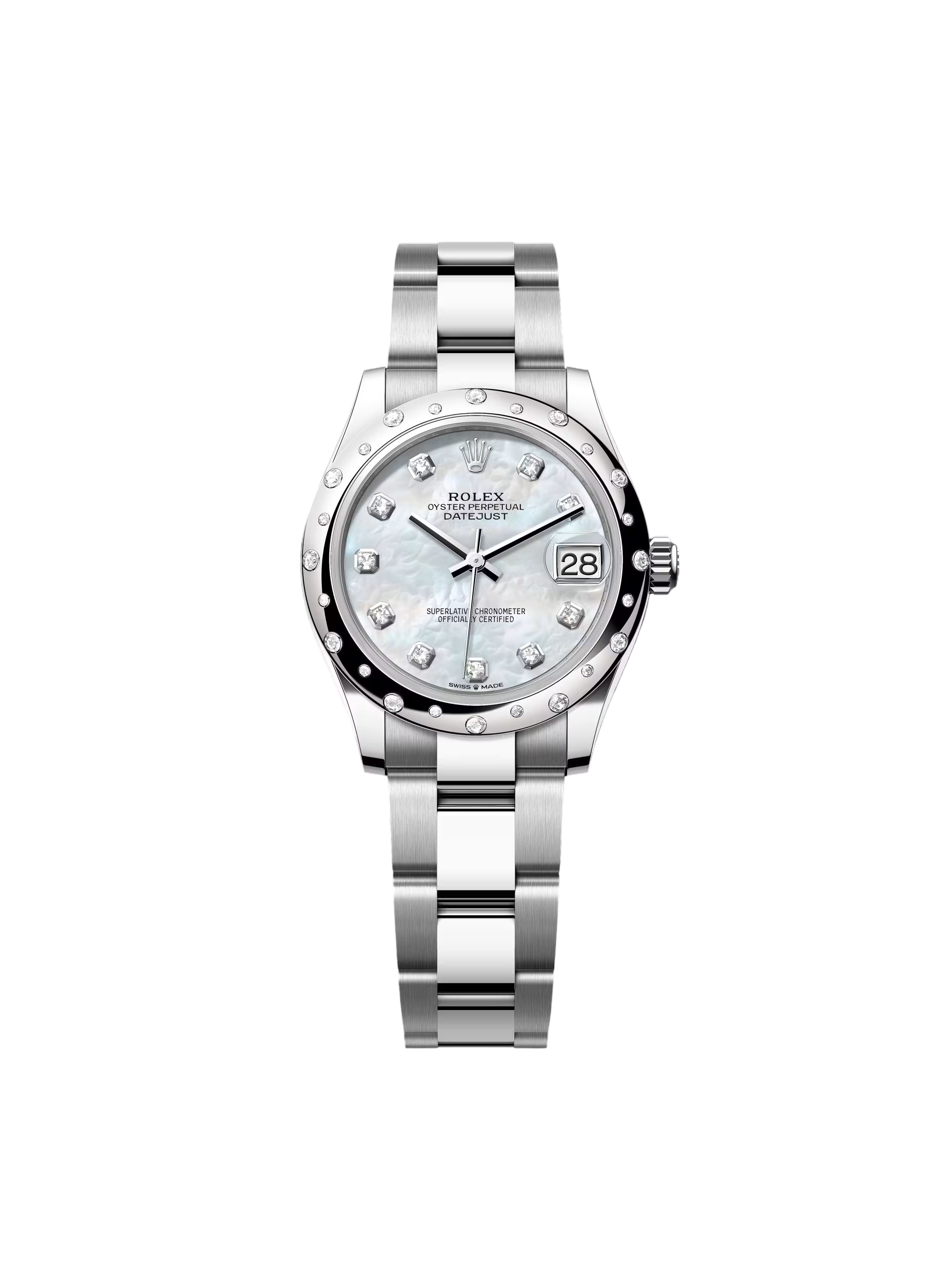 Rolex Datejust m278344-0005/0006 Mother-of-Pearl Dial 31mm Domed Diamond Oyster Watch - Image 4