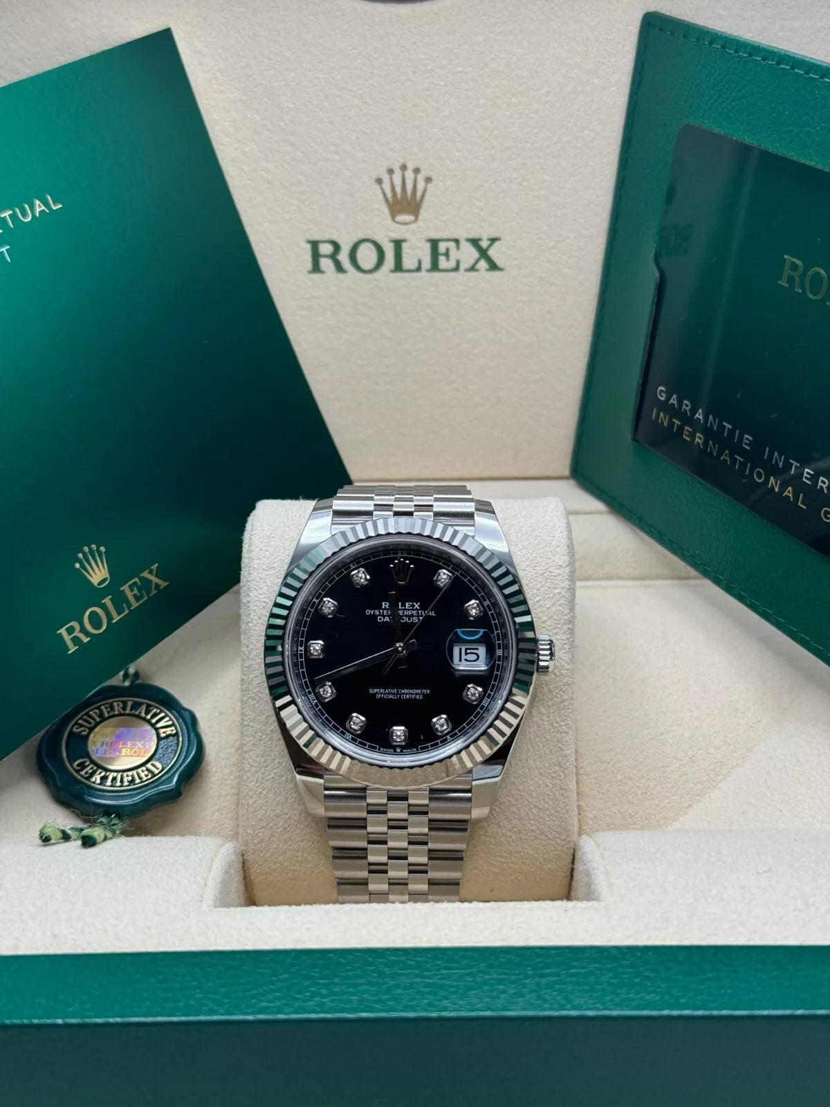 Rolex Datejust 41mm 126334 Black Diamond Oyster Stainless Steel Mens Watch - Image 12