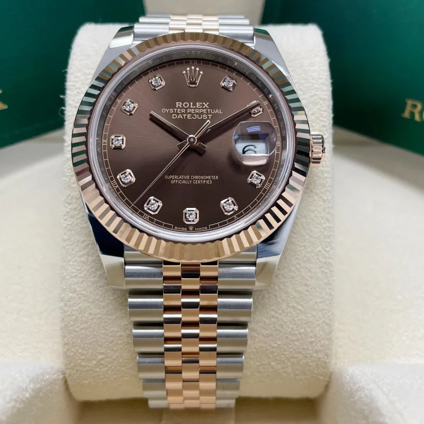 Rolex Datejust 41mm 126331 Datejust Chocolate Diamond Oyster Steel and Everose Gold Watch - Image 2