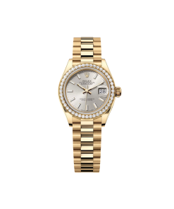 Rolex Lady-Datejust 279138RBR Silver 28mm Dial President Bracelet Watch