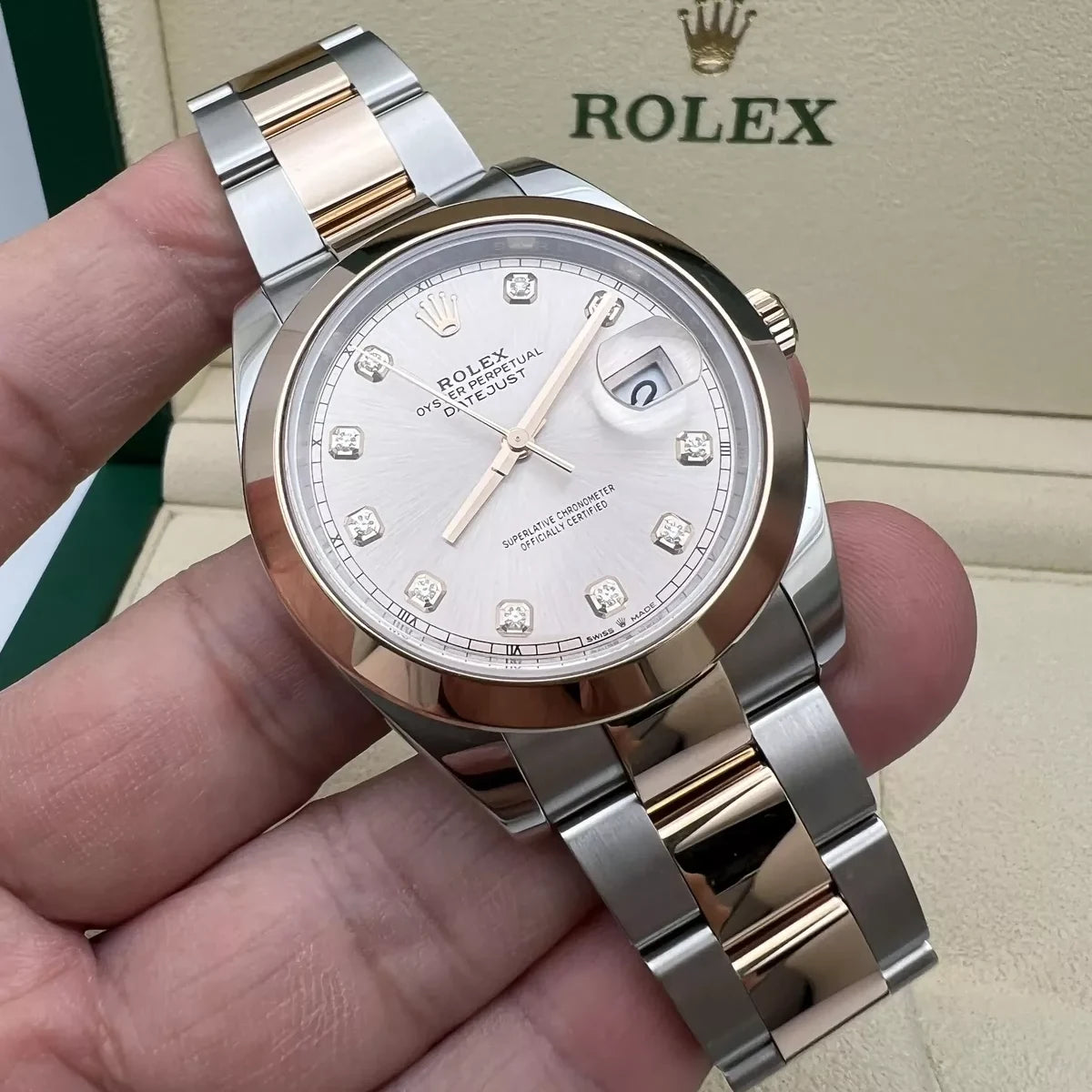 Rolex Datejust 41mm 126301 Sundust Diamond Jubilee Steel and Everose Gold Watch - Image 7