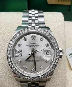 Alternative view of Rolex Lady-Datejust 28mm 279384RBR Silver Diamond Dial & Diamond Bezel, Stainless Steel Jubilee Bracelet Women's Watch