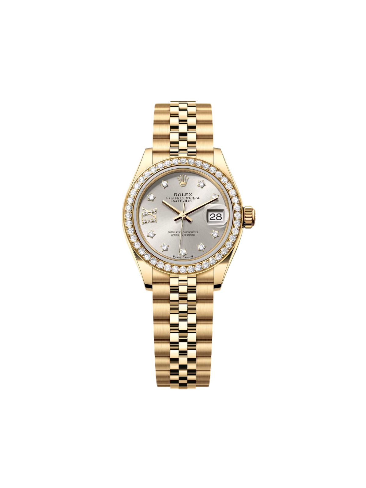 Rolex Lady-Datejust 28mm 279138RBR Silver Dial President Bracelet Watch - Image 2