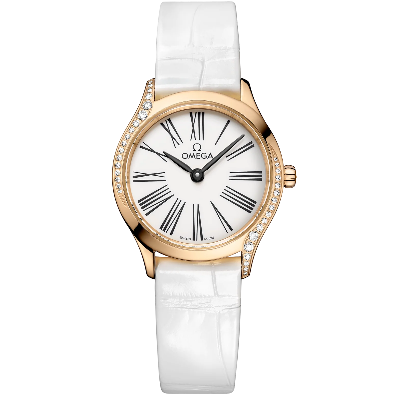 Omega De Ville Mini Trésor 26mm White Dial with Diamonds Moonshine�?18k Rose Gold Strap 428.58.26.60.04.001