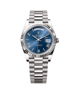 Rolex  Day-Date President 40mm White Gold Blue Roman Dial - 228239