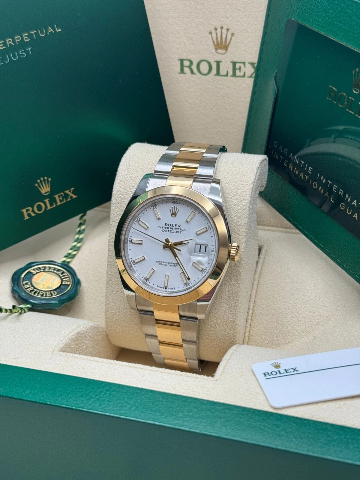 Rolex Datejust 41mm 126303 White Index Oyster Steel and Yellow Gold Mens Watch - Image 4