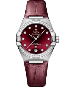 Omega Constellation 36mm Red Dial with Diamonds Stainless Steel Strap 131.18.36.20.61.001