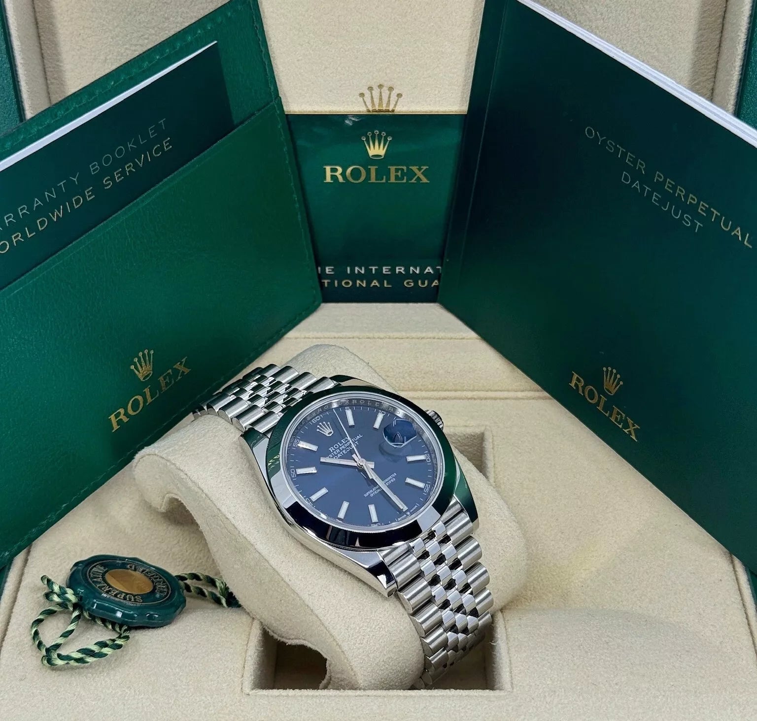 Rolex Datejust 41mm 126300 Blue Index Jubilee Stainless Steel Men’s Watch - Image 4
