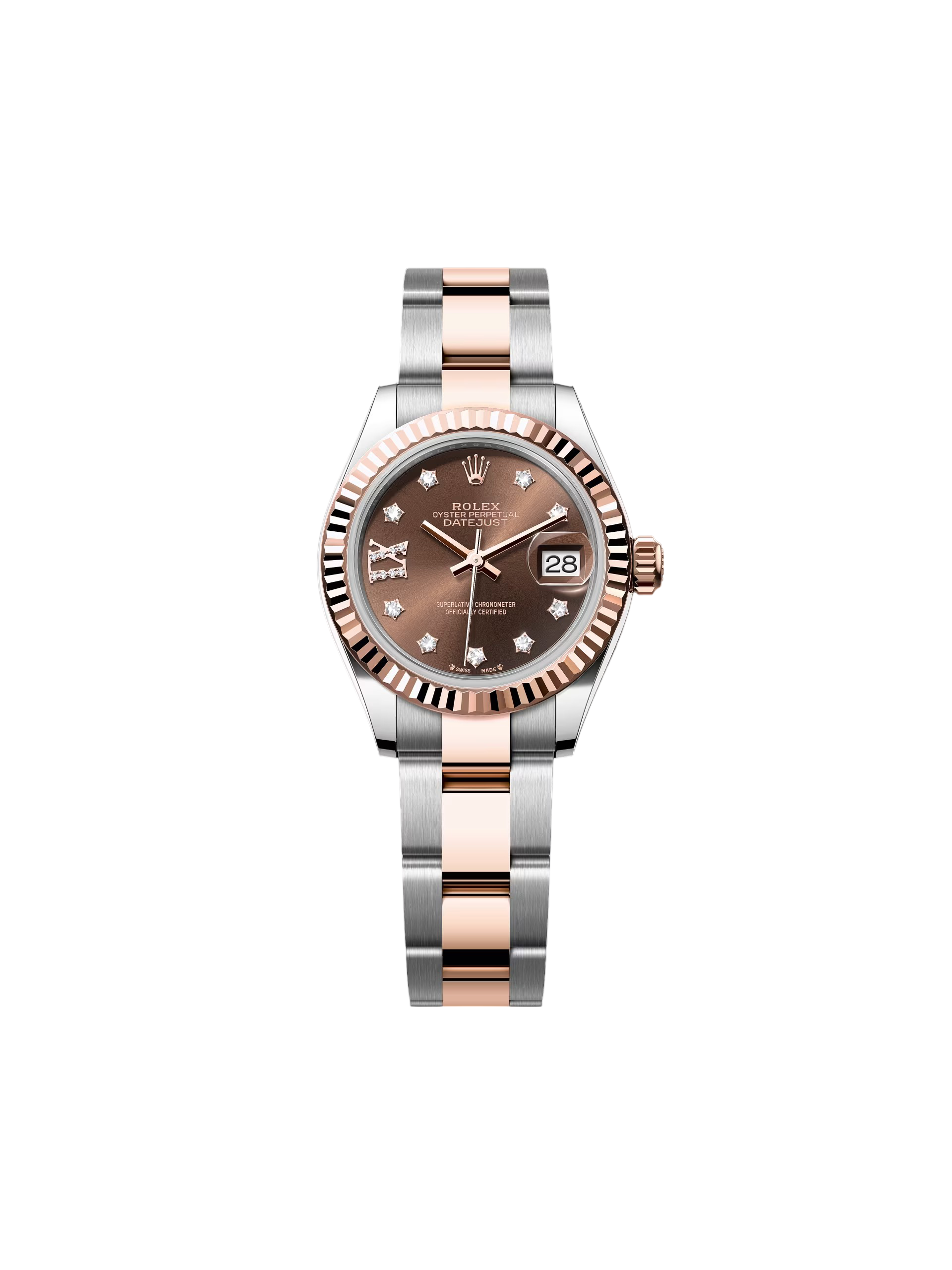 Rolex Lady-Datejust 28mm 279171 Chocolate Diamond Set Oyster Stainless Steel and Rose Gold - Image 9